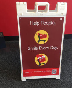 Target Sign - Help People - Smile Every Day